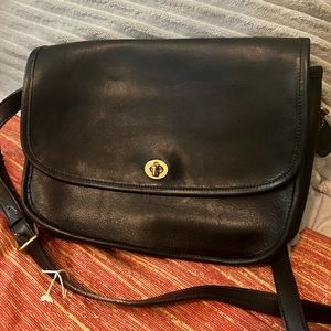 COACH Vintage City Bag Black Leather Crossbody Bag 9790